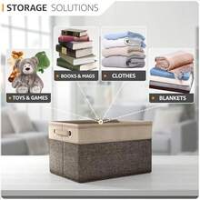Sorbus Fabric Storage Cubes 15 Inch - Big Sturdy Collapsible Storage Bins with Dual Handles - Foldable Baskets for Organizing -Decorative Storage Baskets for Shelves Home and Office Use -3 Pack Brown - Marrn - Ver 6