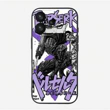 Funda para teléfono B-Berserkkk, estilo anime manga, estética oscura, personajes clásicos, geniales y únicos, funda para teléfono con personajes de anime muy populares, funda para teléfono de anime japonés, adecuada para teléfonos Apple, ,  PIXEL, ,  11/12/13/14/15/16/17 Pro/Pro Max, 14/15/16 Plus/17E, S20, S21, S22, S23, S24, S25, S26, A34, 5GA04E/M04, A05S, envío local. - Negro - Ver 1