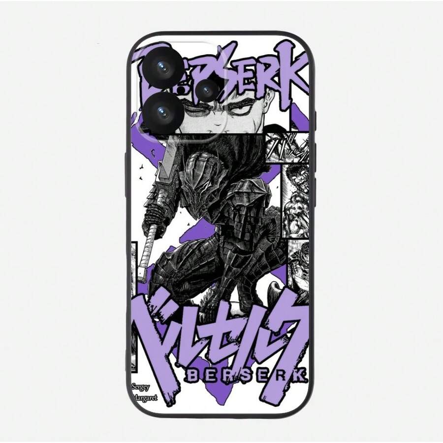 Funda para teléfono B-Berserkkk, estilo anime manga, estética oscura, personajes clásicos, geniales y únicos, funda para teléfono con personajes de anime muy populares, funda para teléfono de anime japonés, adecuada para teléfonos Apple, , PIXEL, , 11/12/13/14/15/16/17 Pro/Pro Max, 14/15/16 Plus/17E, S20, S21, S22, S23, S24, S25, S26, A34, 5GA04E/M04, A05S, envío local. - Negro - Ver 1