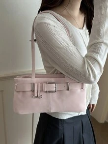 Túi xách trang trí thắt lưng thời trang mới, phù hợp cho các bữa tiệc, dã ngoại, kỳ nghỉ, mua sắm và sử dụng hàng ngày, có thể đựng tiền xu, điện thoại, cũng thích hợp làm túi công sở cho nhân viên văn phòng, sinh viên và người lao động, túi xách nữ thanh lịch - Hồng - Xem 4