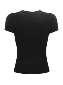 Camia playera T-shirt mujer cuello redondo manga corta estampado grafico nombres de ciudades CALIFORNIA Los Angele United States cuello redondo manga corta primavera verano uso diario Adecuado como regalo. playera de mujer. blusas>elegantes. boho chic,Camiseta para mujer, suave y transpirable: perfecta para vacaciones, viajes y ocasiones festivas, y adecuada para usar en múltiples estaciones. - Negro - Ver 2
