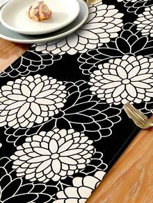 1 buah Taplak Meja Motif Geometris, 4 buah Alas Piring Motif Geometris, Cocok untuk Liburan, Pesta, Ulang Tahun, Makan Malam, Dekorasi Meja Dapur & Ruang Makan, Dapat Digunakan Sepanjang Musim, Dekorasi Tekstil Rumah - MultiWarna - View 7