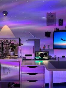 1pc LED Projector Light, Lighting Lamp, Bedroom Furniture Light, Game Decor, Perfect For Birthday Gift, Suitable For Game Room, Bedroom, Living Room, With Remote Control, Compact And Portable, Essential For Outdoor Camping, Dorm Night Light, Room Decoration Light, Festival Party Atmosphere Light - Multicolor - View 7