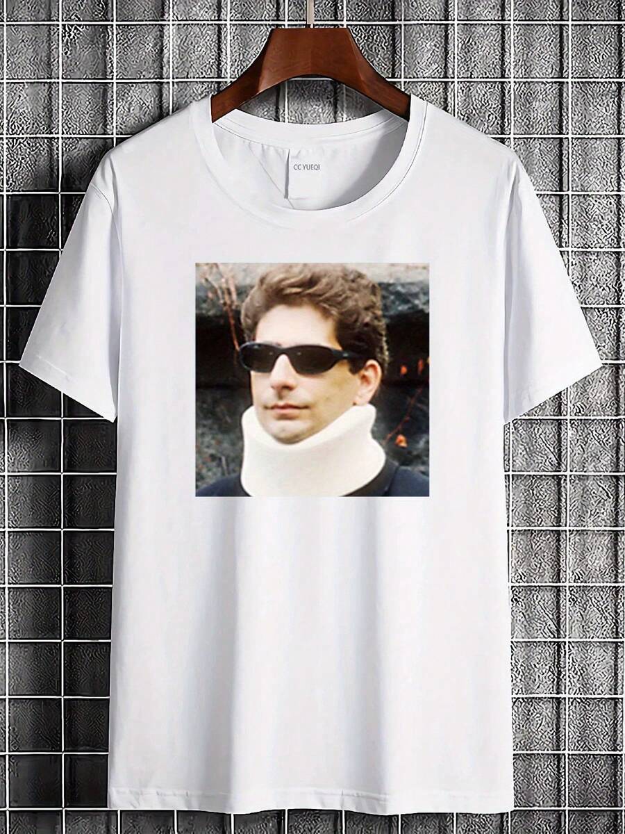 Christopher Moltisanti Graphic T-Shirt From - Casual Black Short Sleeve T-Shirt With Striking White Lettering, Unisex Regular Fit, Comfortable For All Seasons, All Season Clothing, Stylish T-Shirt, Durable Casual Wear - 白色 - 查看 1