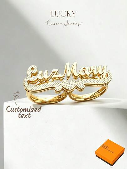 Customized Shiny Name Badge Corrosion Ring, Elegant Jewelry And Wedding Gift For Men And Women, Customized Text Jewelry, Perfect Gift For Couples, Friends And Parents, Fashionable Silver Jewelry, Autumn Fashion, Casual Minimalist Style, Minimalist Style, Unisex Fashion Customization, Personalized, Unique, Ideal Gift For Girlfriend, Mother And Family, Mother's Day Gift