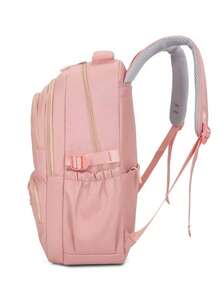 Multineos Comercial Large Capacity School Backpack With Plush Lining For Male And Female Students, Waterproof Nylon, Multineos - Pink - View 2
