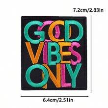 2 件/套 短语/字母熨烫贴片 服装卡通文字刺绣贴片 服装热熔徽章 - 多色 - 查看 4
