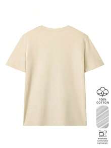 Camiseta de manga corta de cuello redondo holgada con estampado de salchicha, ideal para el uso diario, nueva y casual para el verano, para tomar el sol en la playa100% Cotton - Albaricoque 2 - Ver 3