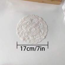 1pc Vintage French Oval Lace Pad, Decor Display Prop, Tablecloth, Jewelry Mat, Placemat, Minimalist & Fresh - Multicolor - View 15