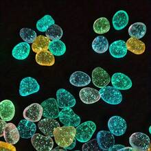 200/100/50/10pcs Glow-In-The-Dark Star Shaped Pebbles, Luminous Resin Stones, Outdoor Decor, Garden Landscaping Material, Aquarium Decoration, Mixed Color, DIY Path, Wedding Venue - C - View 8