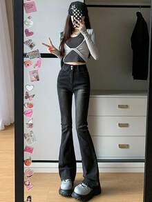 Women Jeans - Black and Gray - View 2