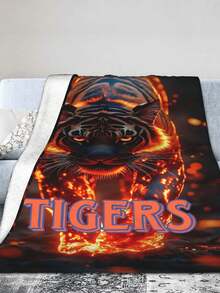 Auburn Merch Tigers Throw Blanket Warm Blankets Breathable Air Conditioner Blanket For Car Classic Outdoor Blankets For Picnic For All Season - 黑色 - 查看 3
