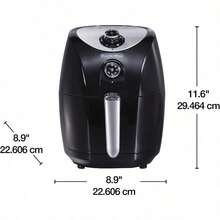 35055 Freidora de Aire con Canasta Antiadherente, Capacidad de 1.5 L, Ajuste de Temperatura, Potente Flujo de Aire, Indicadores Luminosos, Alimentación Saludable - Enchufe tipo A de EE. UU. (110-127 V) - Ver 3