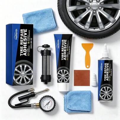 Homonth 4PCS Car Tire Repair Glue Kit, Professional Sidewall Crack Broken Surface Maintenance Glue
