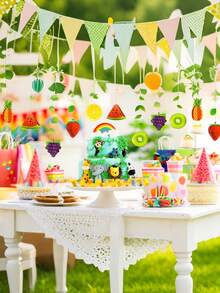 12pcs Fruit Pennant Garland, 3D Fruit Decor Wreath For Summer, Hanging Backdrop Decor Suitable For Birthday Party, Tabletop Decor, Party Supplies, Hawaiian Party, Home Decor, Graduation, Mother's Day, Bachelorette Party - A - View 6