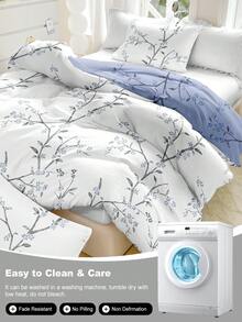 Bộ ga trải giường 3 món họa tiết cành hoa được làm từ chất liệu sợi siêu mịn cao cấp, cực kỳ mềm mại và thoáng khí, phù hợp cho mọi mùa, có thể giặt máy, không dễ phai màu, không xù lông, chống co rút, chống nhăn, trang trí phòng ngủ theo phong cách Bohemian/Nông trại/Hiện đại tối giản, dễ bảo quản, phù hợp với giường cỡ King/Queen/giường đôi/giường đơn, lý tưởng cho nhà ở, ký túc xá, căn hộ, phòng khách, nhà nghỉ dưỡng, phòng cho thuê và làm quà tặng. - Nhiều màu - Xem 10