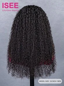 ISEE Tóc giả nửa đầu Hair Wear Go kiểu xoăn rối, vừa vặn linh hoạt, 3 trong 1, có dây rút, đường chân tóc tự nhiên, không đường may, thân thiện với người mới bắt đầu, không cần keo dán, tóc thật, đường chân tóc tự nhiên, mật độ 180%, dài 16-28 inch, tóc trinh nữ chưa qua xử lý, dành cho phụ nữ. - SNatural - Xem 5