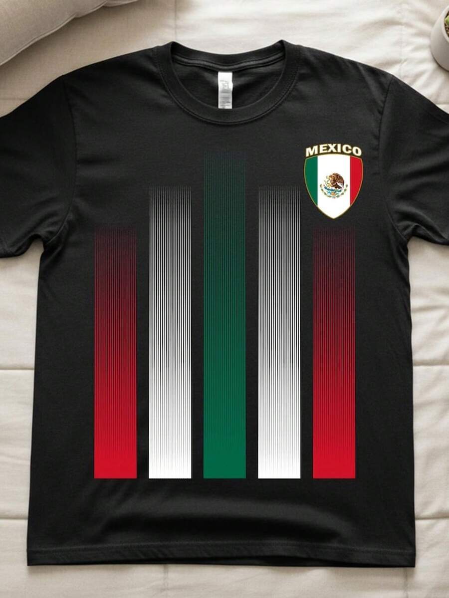 2026 Soccer Jersey, Soccer Jersey With The Mexican Flag, Jersey For Mexican Soccer Fans - 黑色 - 查看 1