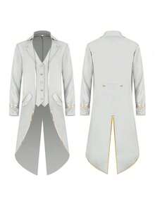 Cosplay Clothing - Black Tuxedo With Gold Trim - View 6