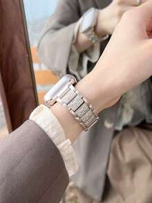 1条全水晶金属表带，兼容38/40/41/42/44/45/46/49mm表盘，适用于Ultra/SE/Series 11/10/9/8/7/6/5/4/3/2/1 - 星光色 - 查看 4