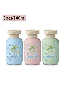 Refillable Travel Squeeze Bottle Made Of PE Plastic, With Soft Flocked Surface And Hand-Painted Mint Pattern, Leak-Proof Flip Cap, Compact Portable Container Suitable For Shampoo, Lotion, Body Wash And Daily Toiletries - Berbagai spesifikasi - View 12