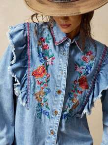 Women Blouses & Shirts - 藍色的 - 查看 3