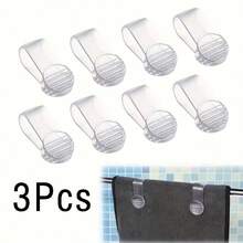 2/3/4/5Pcs Transparent Plastic Towel Clips, No Power Required, Multi-Functional Towel Hooks Suitable For Kitchen And Bathroom, Durable, Easy To Install On Chairs And Towel Bars - Multicolor - View 11