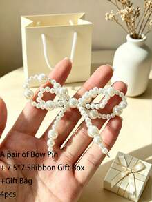 2 pièces Décoration de chaîne de jambe avec nœud en fausses perles, accessoire de jambe en métal à la mode, broche multifonctionnelle pour femmes - Blanc - Voir 14