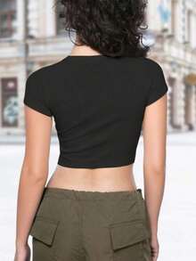 Top corto Hot Girls Love Riddim - Camiseta estilo Y2K - Blanco - Ver 8