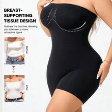 Plus Size Women Shapewear Sleeveless Jumpsuit, Tummy Control Casual - Albaricoque - Ver 4