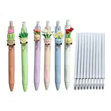 Bộ 6 bút bi rút hình cây cỏ sáng tạo, ngòi 0.5mm, khô nhanh, kiểu dáng tối giản, trung tính, viết trơn tru; thích hợp cho việc viết nhật ký và vẽ; lựa chọn tốt nhất cho việc viết và sử dụng văn phòng; phần thưởng trong lớp học, quà tặng ngày lễ, đồ dùng học tập/văn phòng. - Bút ép hoa sáng tạo - Xem 13
