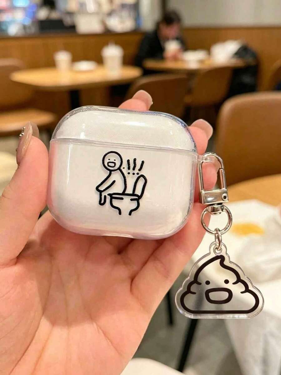 Ốp bảo vệ tai nghe Bluetooth không dây hình bồn cầu ngộ nghĩnh, tương thích với Apple 1/2 Pro, thế hệ thứ 3 mới, vỏ bảo vệ bằng TPU mềm hình hoạt hình. - Nhiều màu - Xem 1