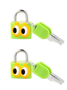 Eye-Shaped Luggage Lock, Small Bag Padlock With Key, Copper Core Plastic Shell (Cherry Pattern For Easy Matching), Compact And Durable, Suitable For Luggage, Backpacks, Boxes, Laptop Bags, Graduation/Back To School Gift - Multicolor - View 21