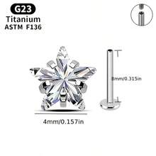 1 chiếc khuyên tai đinh tán hình ngôi sao mini 4mm không gây dị ứng, phù hợp cho cả nam và nữ, khuyên tai kẹp tai nhỏ nhắn tinh tế, khuyên tai xỏ lỗ tai Dopamine. - Ngôi sao - Xem 6
