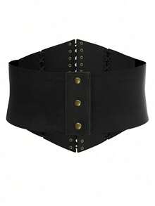 1pc Women's Black Minimalist Retro Tie Waist Belt, Versatile For Daily Commute, Gathering, Date And Other Occasions - Black - View 7