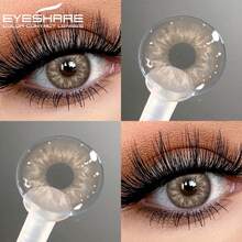 Eyeshare 1对装,适用于自然蓝眼睛、灰色镜片、绿色眼睛的美瞳,可用于美容美瞳,棕色瞳孔 - 棕色 - 查看 2