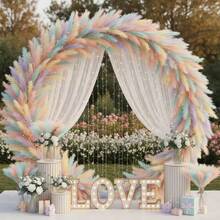 55cm/21.65in Artificial Rainbow Pampas Grass, Wedding Decor, Easter Decor, Vase Filler, Tabletop Centerpiece, Valentine's Day, Wedding Party, Home Decoration - Multicolor - View 3