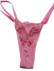 Butterfly Panties Kit 2 Microfiber Thong Lingerie Sexy Sensual Adjustable G-String - Guepardo Rosa y Azul Bebé - Ver 2