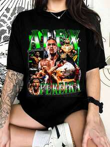 High Quality Alex Pereira Poatan T-Shirt, Custom Vintage Design, MMA Gift For Adults And Children, Sizes Available. - Black - View 1