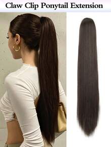 Wig Ekor Kuda Lurus Panjang 28 Inci, Wig Ekstensi Ekor Kuda Tali Serut Alami dan Tak Terlihat untuk Wanita, Cocok untuk Pemakaian Sehari-hari dan Kencan. - MultiWarna - View 10