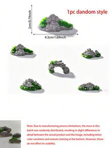 5件/1件迷你樹脂岩石山景套組，微型花園景觀裝飾套組，仿微景觀不對稱形狀岩石，適用於盆景景觀裝飾、仙女花園配件、植物園、人造岩石、盆栽盆景裝飾、DIY造景 - A - 查看 8