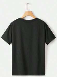 Camisetas de verano Mujer cráneo de vaca floral crisantemo imagen animada estampada Camiseta - Negro - Ver 2