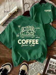 | 1 Playera para Mujer 100% Algodón Transpirable | Camiseta gráfica para amantes del café para mujeres - Diseño de máquina de espresso lindo con texto del club de amantes del café - Camiseta suave para uso diario para entusiastas del café - Top blanco de cuello redondo para atuendos casuales y visitas a cafeterías, accesorios de barra de café, ajuste cómodo, ropa de descanso, estampado divertido, material transpirable, camiseta de manga corta, mujeres - Ideal para el verano100% Cotton - Verde - Ver 8