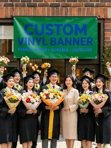 1pc Customized Banner, Indoor/Outdoor Personalized Full-Color Banner Sign, Suitable For Indoor/Outdoor Events, Retail, Parties, Imagery, Text, Advertising, Decoration, Activities, Parties, Weddings, Business Promotion, Trade Shows, Home Decor, Father's Day - Multicolor - View 6