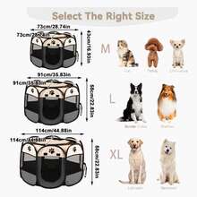 1pc Foldable Octagonal Pet Tent - Made Of Scratch-Resistant Oxford Cloth, Top-Open Design, Spacious Indoor/Outdoor Portable Shelter Suitable For Cats, Dogs, Puppies And Other Small Pets, Easy To Store, Portable Pet House, Traditional Protective Mesh Panels - Multicolor - View 7