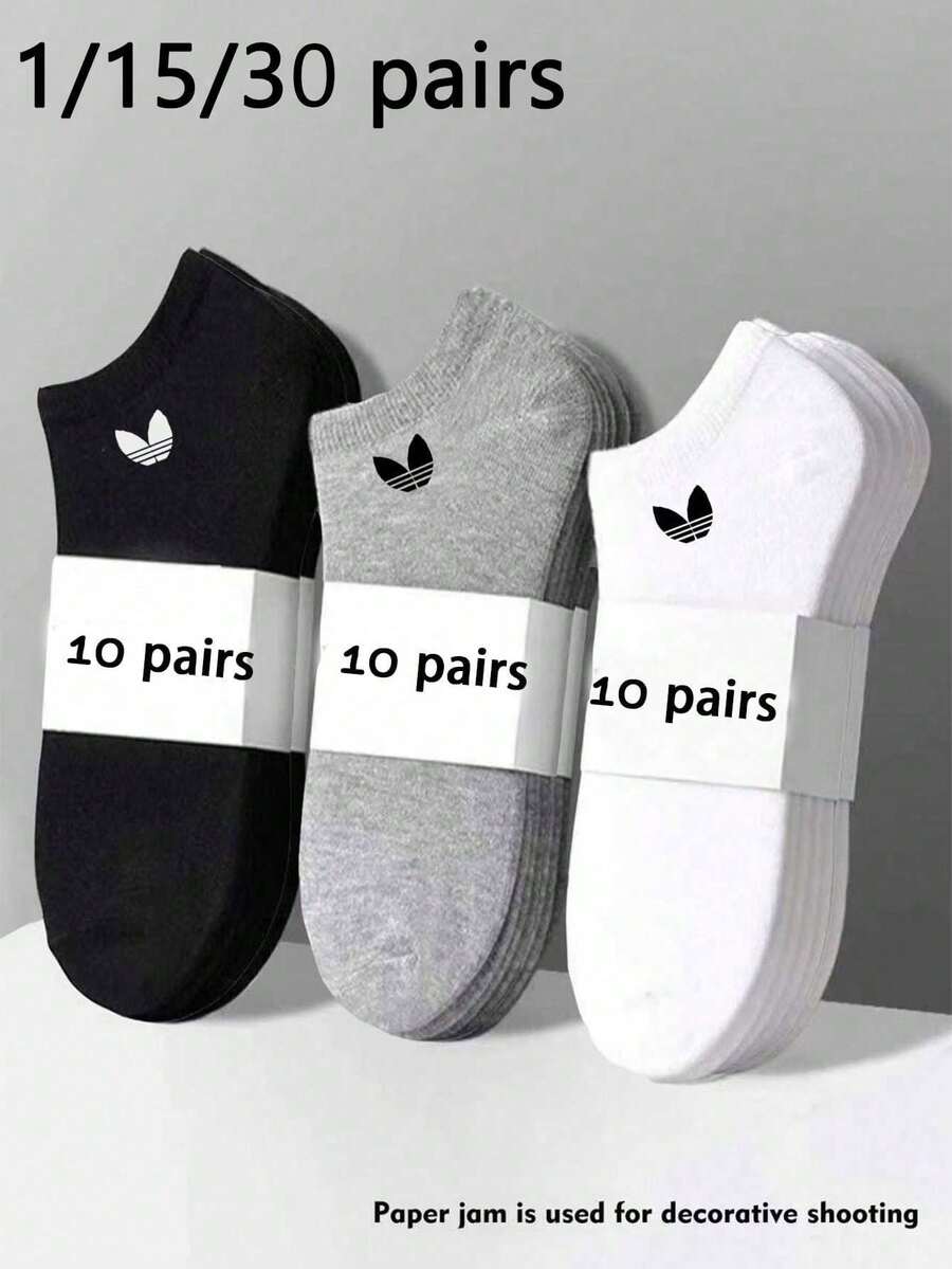 1/15/30 Pasang Kaos Kaki Pendek Unisex Motif Kartun Warna Polos, Kaos Kaki Tak Terlihat, Kaos Kaki Olahraga, Kaos Kaki Minimalis Dasar, Bernapas, Lembut, Nyaman, Modis, Serbaguna, Cocok untuk Pasangan, Sesuai untuk Pemakaian Sehari-hari atau Kasual di Luar Ruangan - MultiWarna - View 1