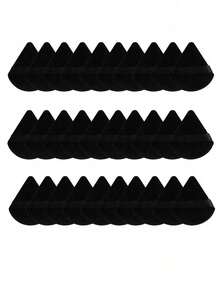 50-Piece Triangular Velvet Powder Puff, Facial Loose Powder Puff, Reusable Powder Puff, Face And Eye Makeup Puff, Soft Foundation Puff, Foundation Dry Powder Makeup Tool,Room Decor, Dressing Table, Travel, Bedroom, Makeup Accessories, Powder Puff - Black - View 13