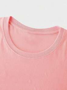 [Double-Sided Print] Women's Fashion Spring-Summer T-Shirt, Hand-Painted Style, Coffee Cup Print, SLOW MORNING COFFEE CLUB SERVED DAILY, Round Neck, Short Sleeve, 100% Cotton Women's T-Shirt [Chu K], Summer T-Shirts - 風格 - 查看 4