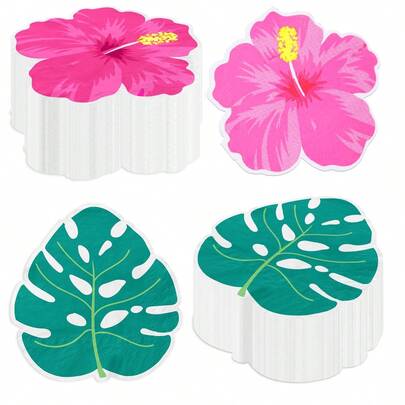 Khăn giấy ăn họa tiết hoa dâm bụt nhiệt đới - Trang trí tiệc Luau kiểu Hawaii, khăn giấy ăn họa tiết lá cọ Hawaii cho mùa hè, tiệc bể bơi, bãi biển, sinh nhật, đồ dùng nhà bếp và phòng tắm.