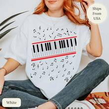 Mens Graphic Tees M-Ichael JacksonS Beat It Piano Keys T Shirt, King Of Pop Music Tee Funny Shirts - 白色 - 查看 6